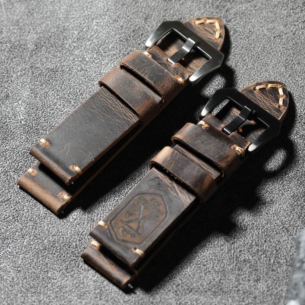 Premium Handmade Leather Strap - Vintage Folded Design