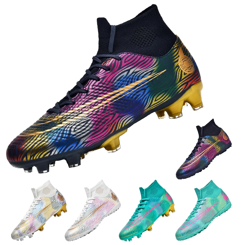 

High Ankle Stylish Comfortable Adult Youth Training Match Sports Football Shoes Outdoor Indoor Grass Sports Shoes 35-47#
