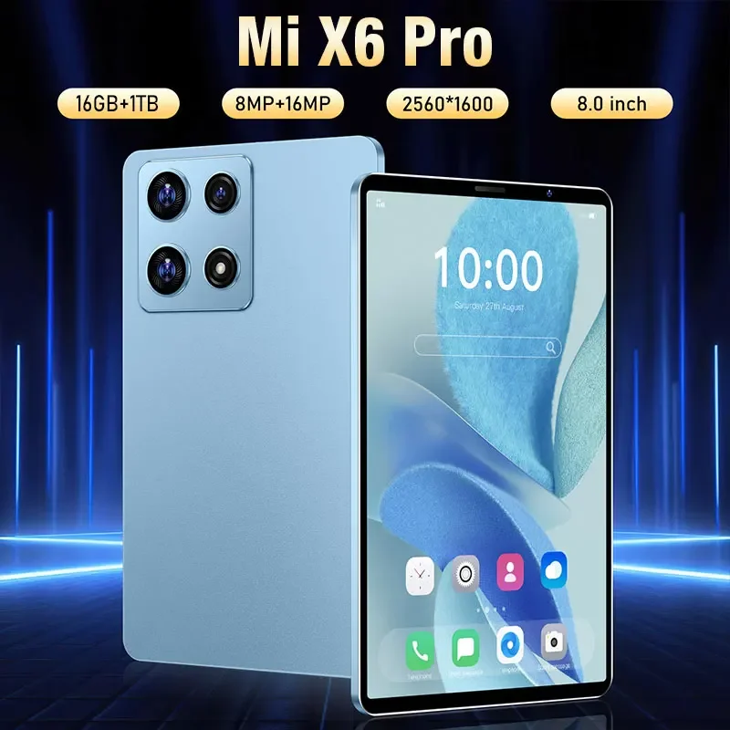 2024 미 X6 프로 태블릿, 구글 플레이, 스냅드래곤 888, 글로벌 버전 태블릿, 5G 와이파이, 안드로이드 PC, 16MP HD