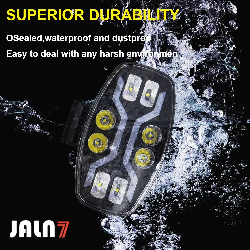 1/2Pcs 9 인치 사각형 LED 운전 스포트라이트 100W 22000LM 흰색 노란색 플래시 보조 헤드라이트 12V 24V 트럭 오프로드 차량용