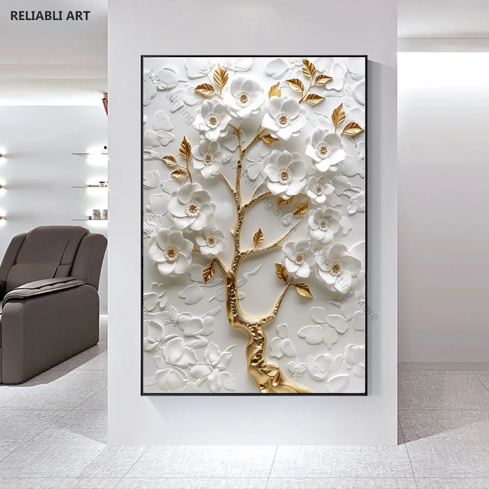 rbol-en-relieve-3d-con-flores-blancas-y-hojas-doradas-en-lienzo-p-ster