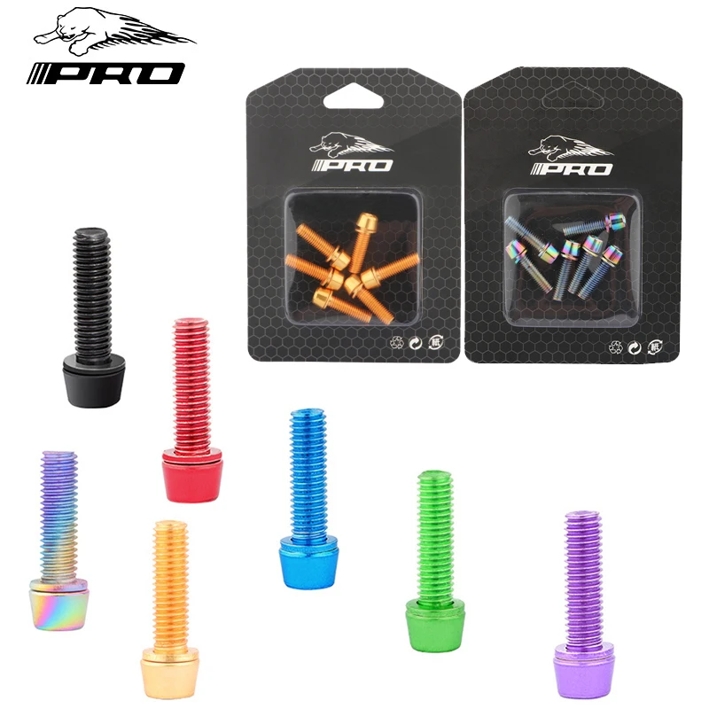 IIIPRO Mountain Bike Handlebar Stem Bolts M5*18mm Stainless Steel Bicycle Stem Screws 6 Pcs MTB Handlebar Fixing Screw