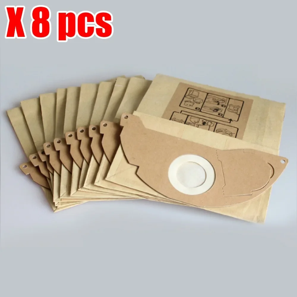 Lot de 10 sacs d'aspirateur compatibles avec les aspirateurs Kärcher A2003, A2004, A2014 CarVac, A2024 PT, A2054 ME, A2064 PT, A2704 PT, sacs pour aspirateur multi-usages, aspirateur eau et poussière