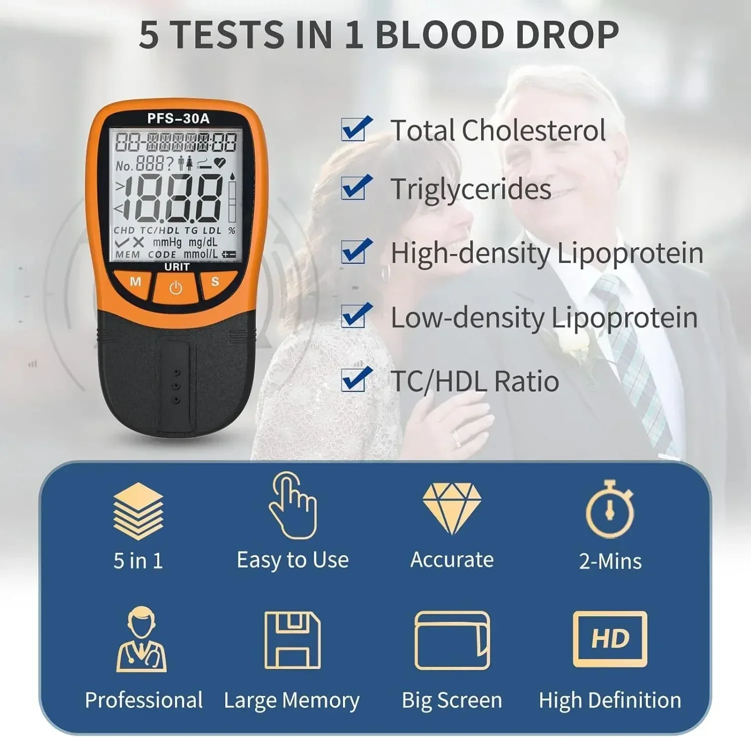 Blood Lipid Detector 10 Cholesterol Detection Strips For Rapid Detection of Blood Lipids