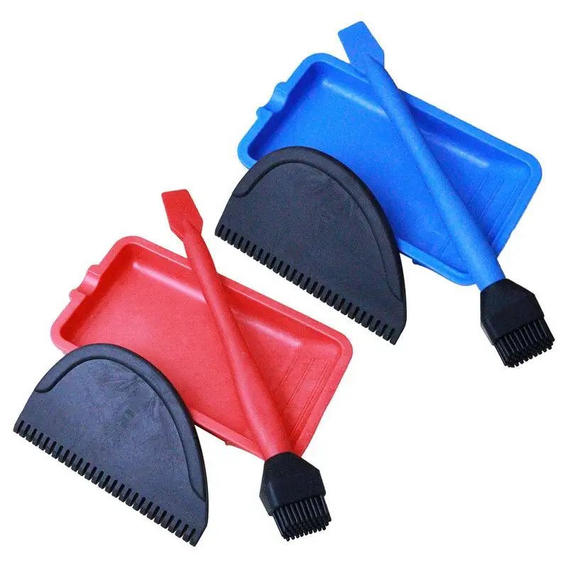 Woodworking Brush Tool Set Soft Silicone Wood Glue Applicator Thin Non-slide Scraper Glue Tray DIY Crafts Spreader Brush,woodworking tool set