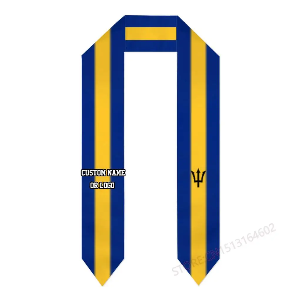 Nome Personalizzato O Logo Barbados Flag Graduation Stola Sash International Study All'Estero Classe Del 2023 Scialle