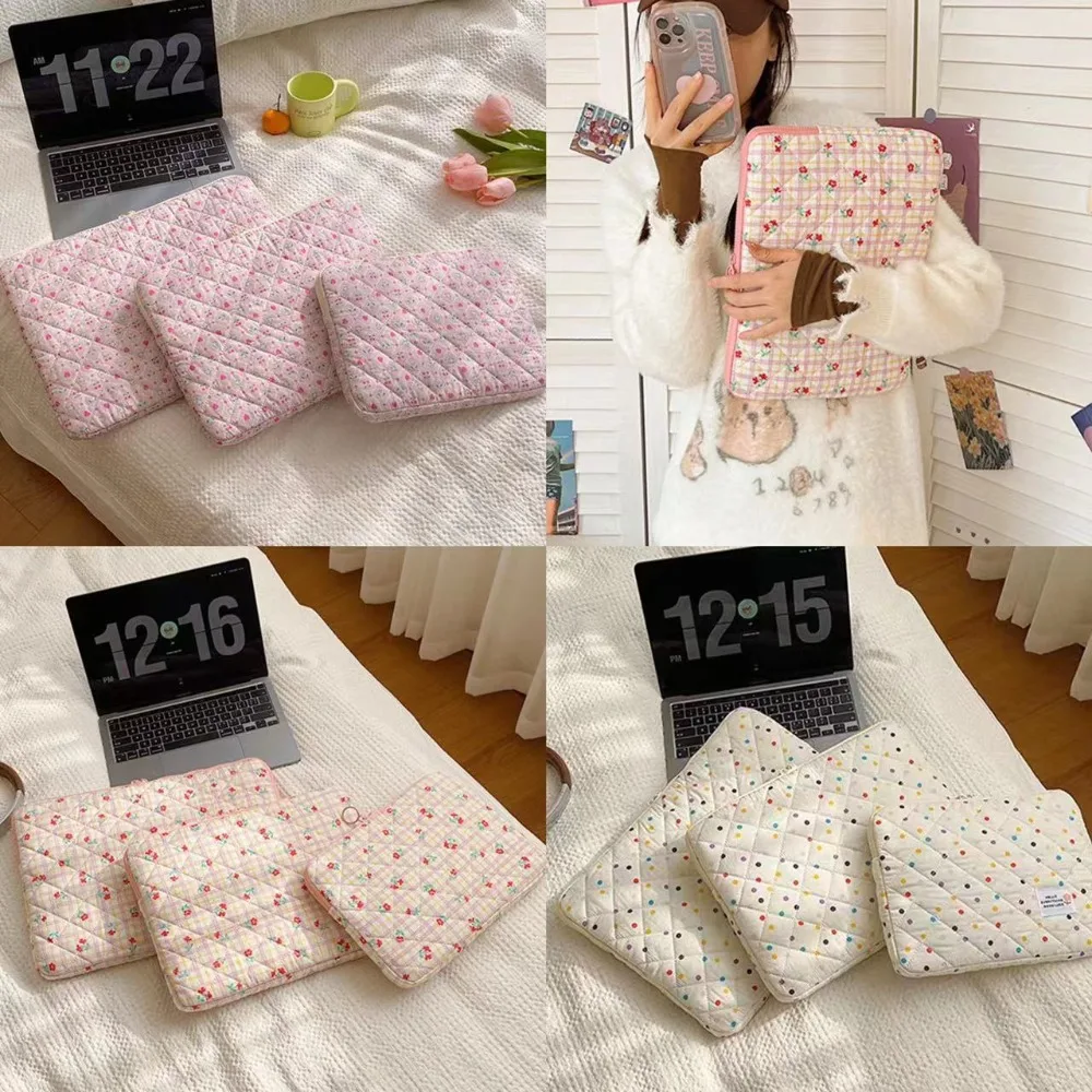 Cute Flower Laptop Sleeve 11 13 14 15.3 15 Inch Portable Table Cover Bags for Macbook Ipad Pro 11 12.9 Air HP ASUS Computer Case