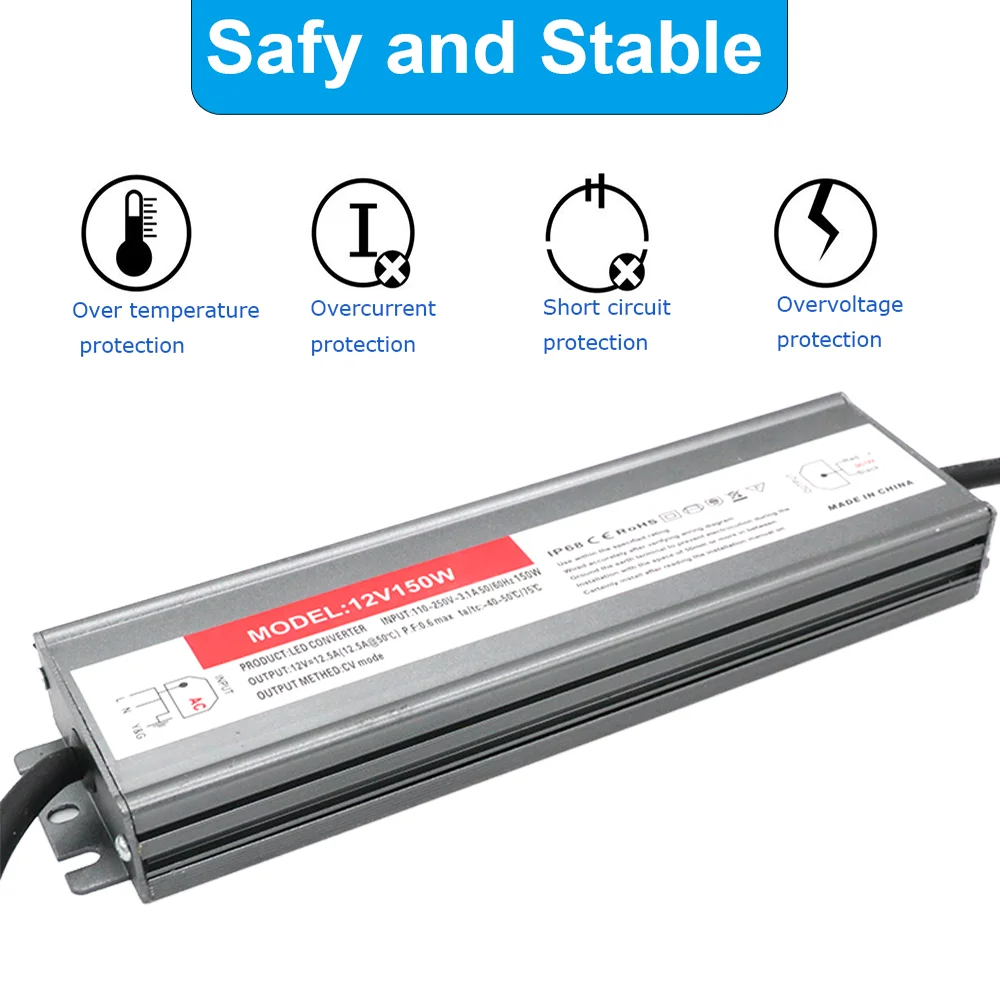 thumbnail image 5 of Fuente de alimentación impermeable de 12 V Trafo 230v 12v 220v a 24V transformador de CA 24W 36W 45W 60W 80W 100W 150W 200W 250W 300W 350W 400W, 5 of 5