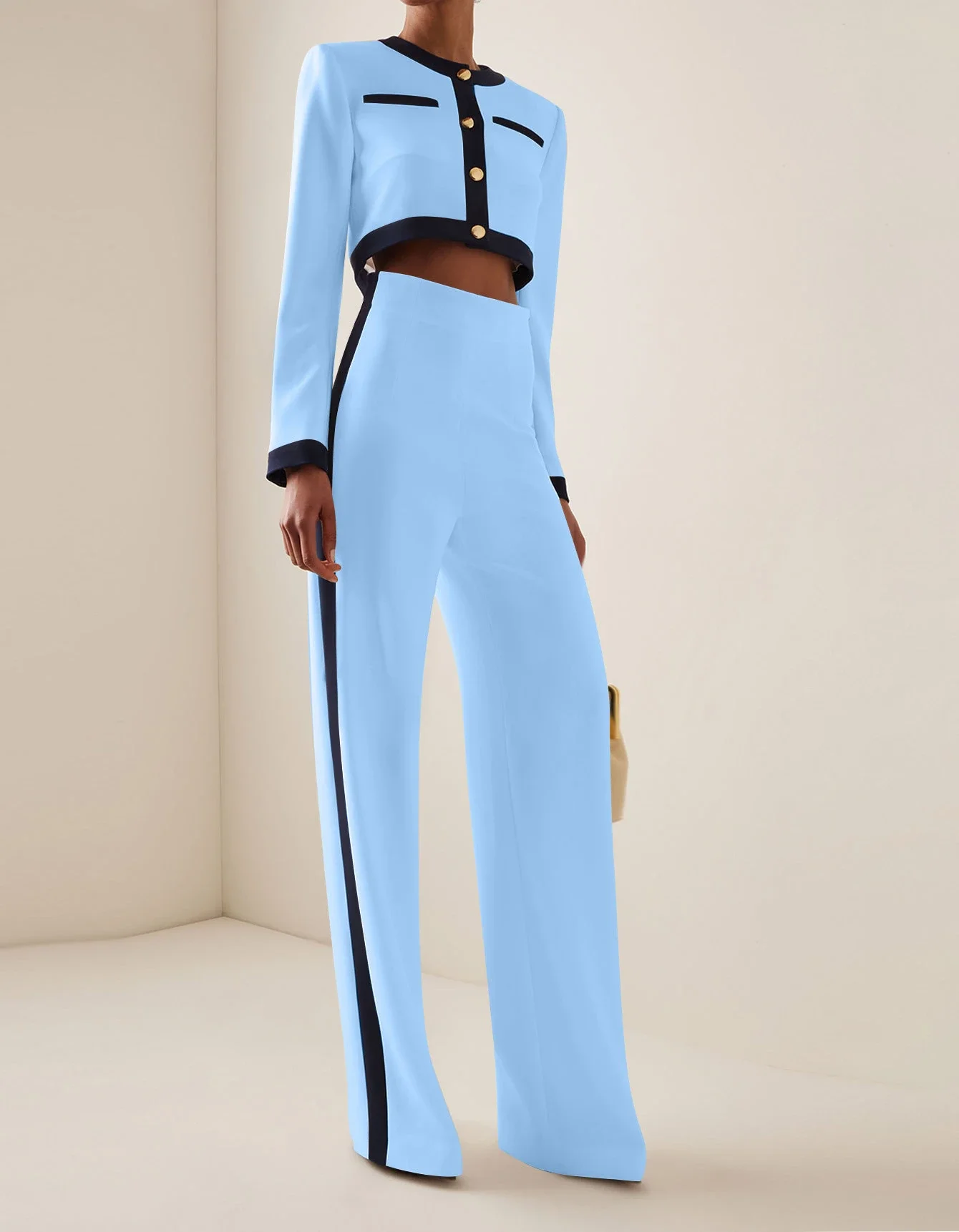 طقم سراويل ومعاطف نسائية نمط جديد بلوزة احترافية ب...