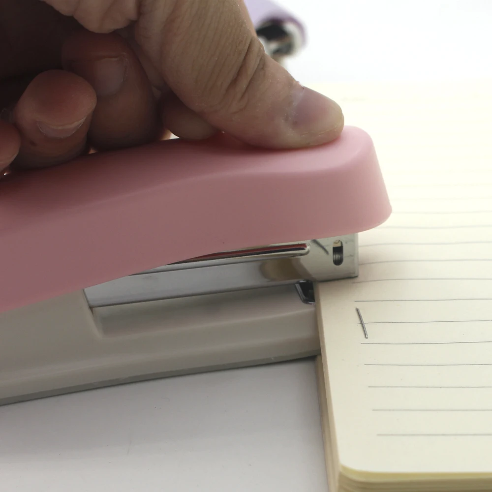 Macaron-colored desktop stapler Suitable for 24mm/26mm staples For school push stapler mini stapler set hand stapler metal stapler