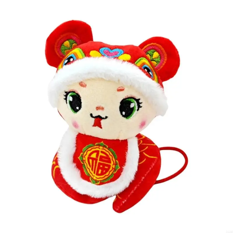 N1HB Snake Stuffed Plush Toy Backpack Charm Pendant Snake Year Mascots Plush Toy