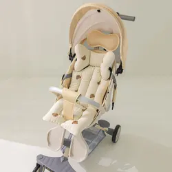 Warm Embroidered Baby Stroller Seat Cushion Pad Liner Baby Car Seat Cushion Cotton Seat Pad Winter Thickened Baby Stroller Mat