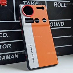 Luxury PU Leather Skin - Friendly Phone Cover with TPU Soft Edge Shell for ZTE nubia Z70S Ultra (Orange)