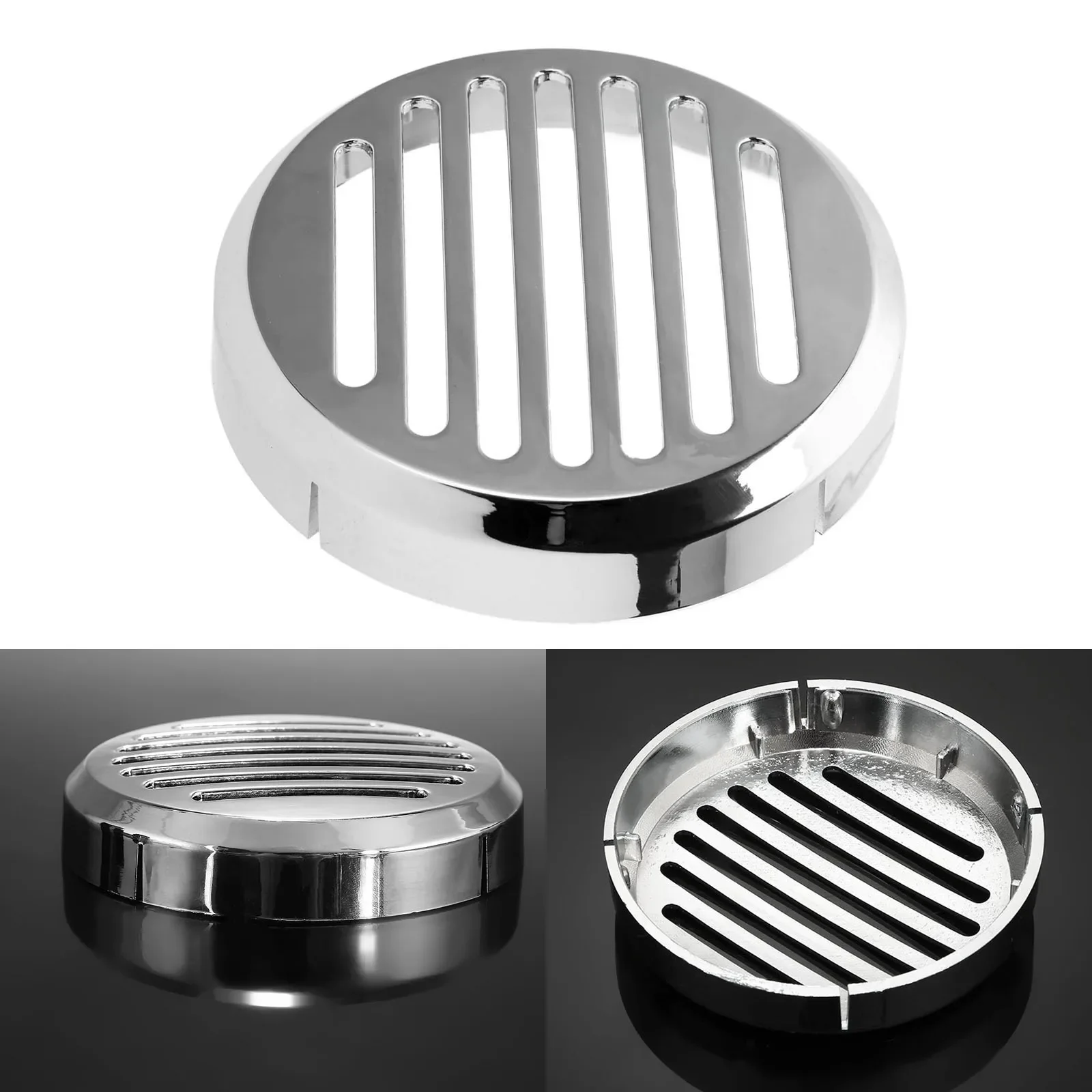 

New Motorcycle 3.5mm Horn Chrome Round Slotted Grille Car Horn Cover Fit For Honda Shadow VT1100 /750/600 VTX1300C1800C VT VF750