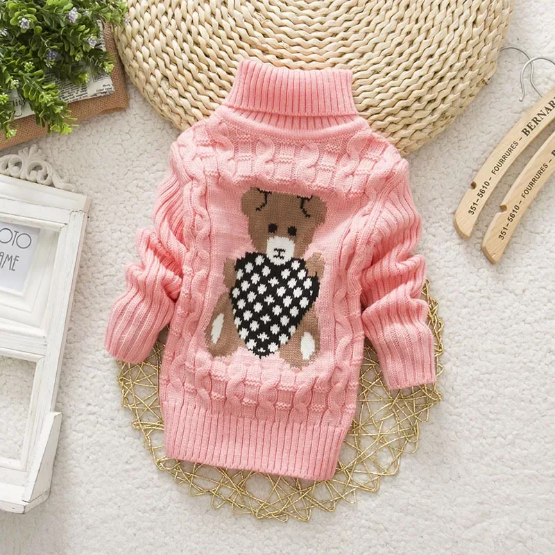 Cartoon Bear Kids Sweater Turtleneck 4