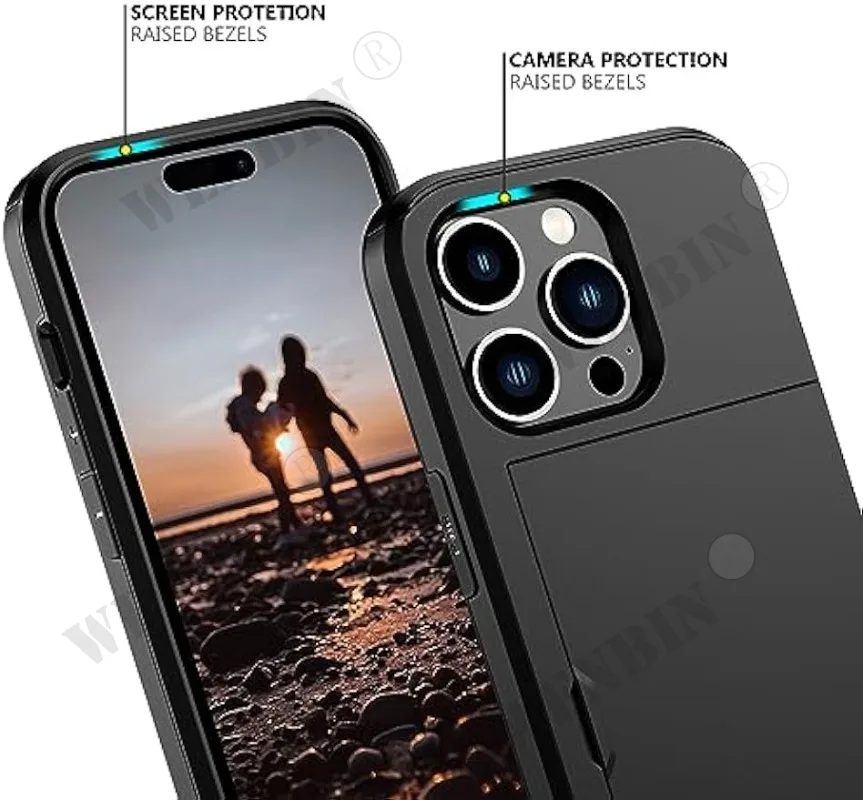 Heavy Duty Slim Wallet Phone Case with Hidden Card Slot and Dual-Layer Shockproof Protection