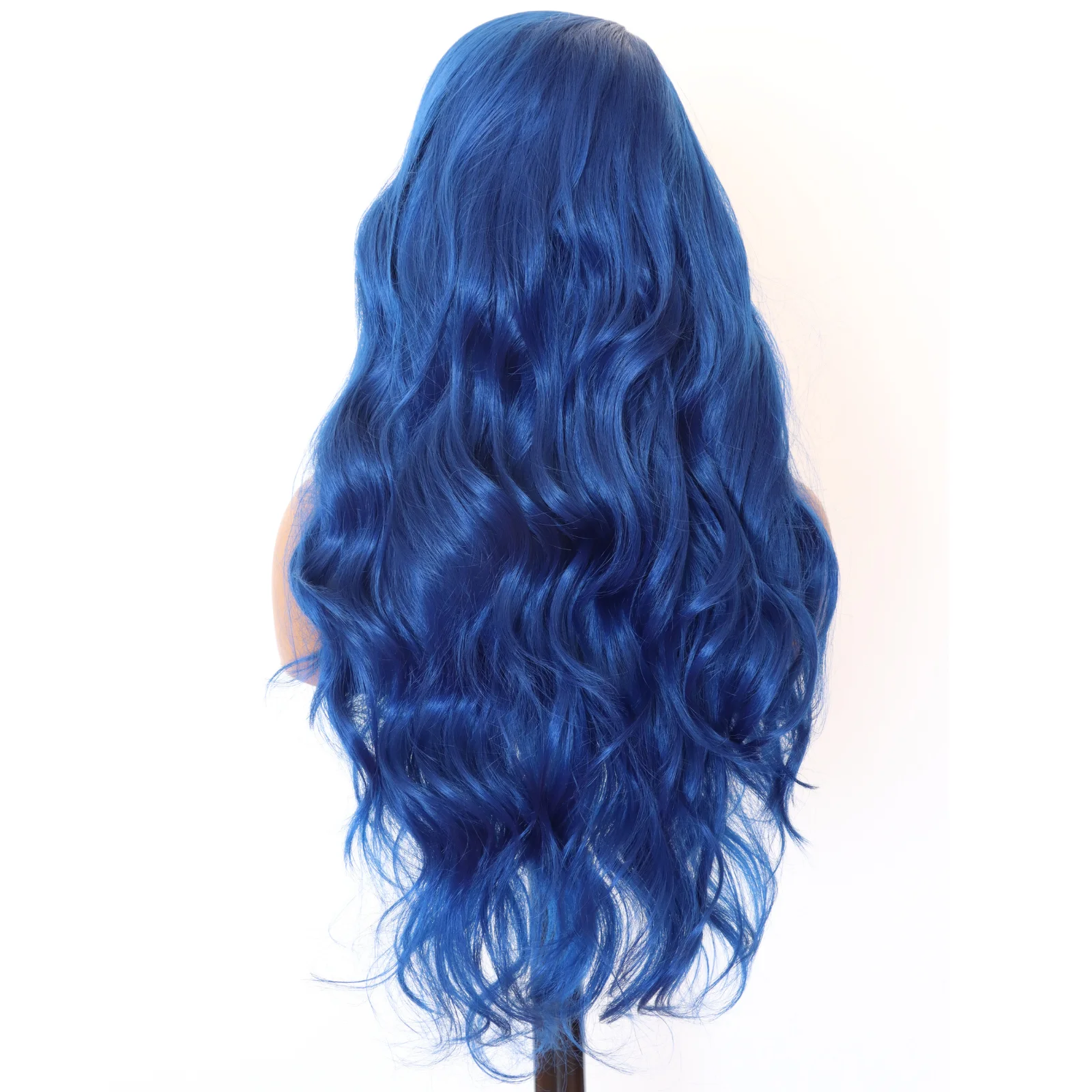 Dark Blue Wig Blue Lace Front Wig Pre Plucked Long Body Wave 13x4 Lace Wig Navy Blue Colored Synthetic Lace Front Wig 26 Inch