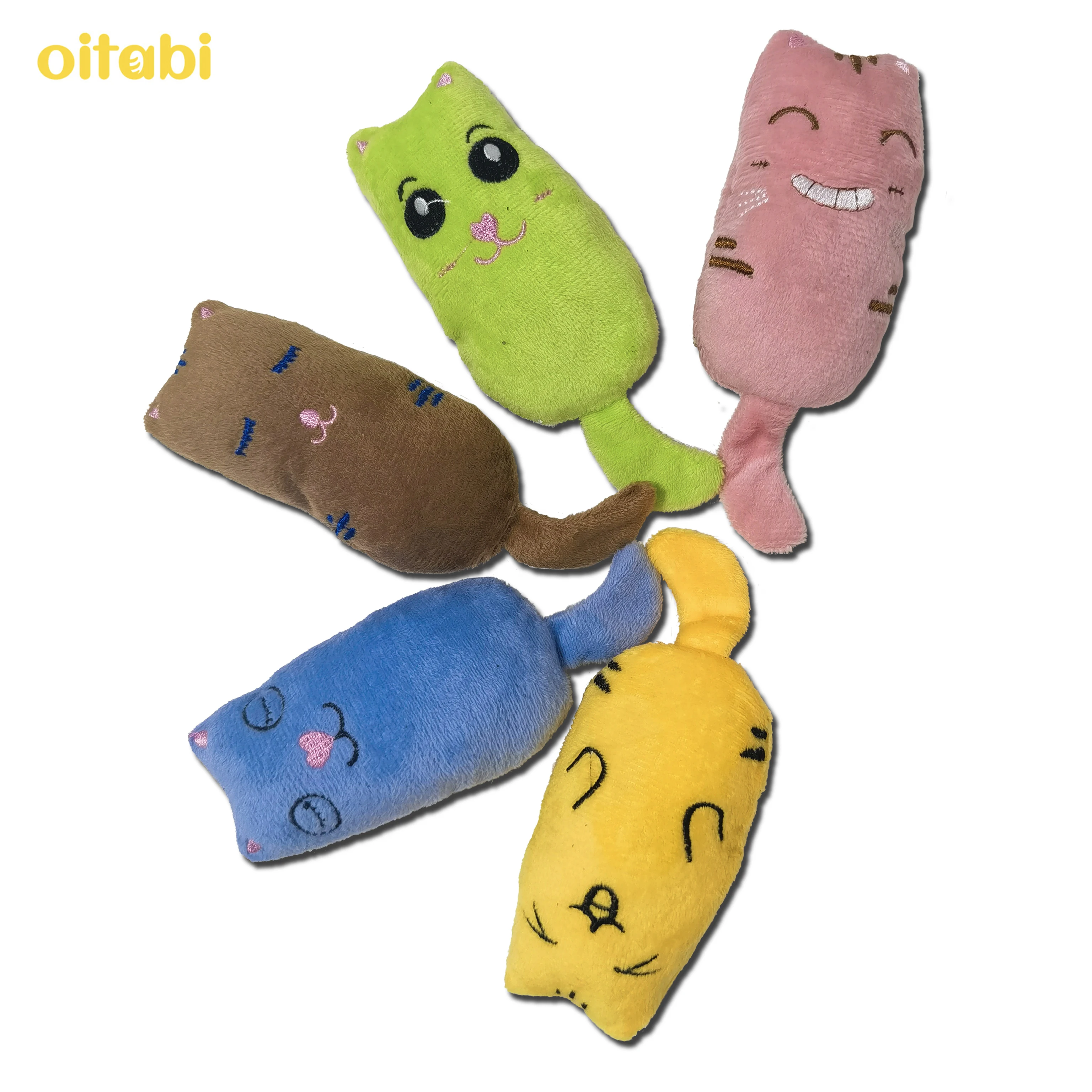 

Oitabi Catnip Toys for Indoor Cats - 5pcs Plush Cat Chew Toys Teething Interactive Catnip Filled Kitten Toy Soft Pet Toy