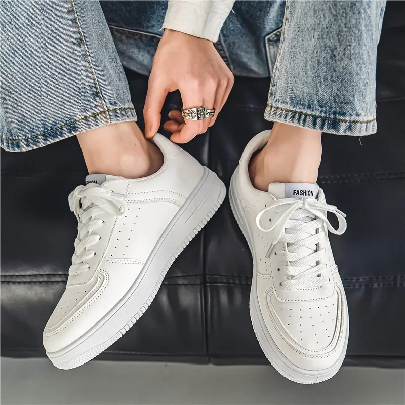 Men's thick soled small white shoes Korean version campus leisure sports shoes Outdoor camping tourism leisure shoes