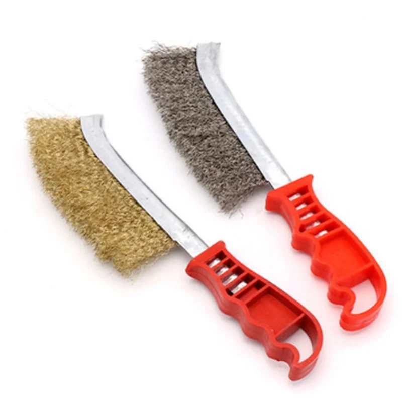 Knife-shaped Steel Wire Brush Barbecue Cleaning Stainless Steel Wire Iron Brush  Steel Copper Derusting Brushsteel Wire Brush