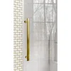 Frameless Slidable Shower Door, 56-60" W × 76" H, 5/16" Clear Tempered Glass, Gold Stainless Steel Handle, Noiseless Shower Door 5