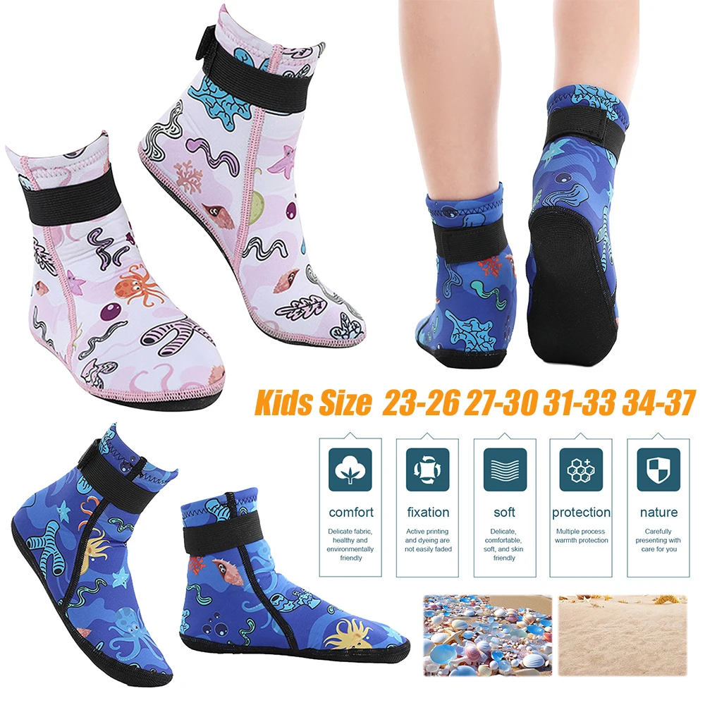 Kids Neoprene Water Socks Beach Socks Anti-slip Swimming Adjustable Toddlers Diving Keep Warm for Water Sports