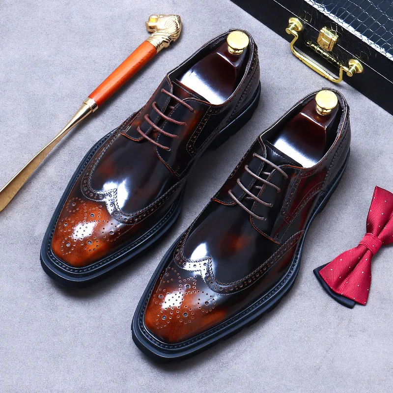 Genuine Leather Men's Dress Oxford Shoes Brand Designer Men