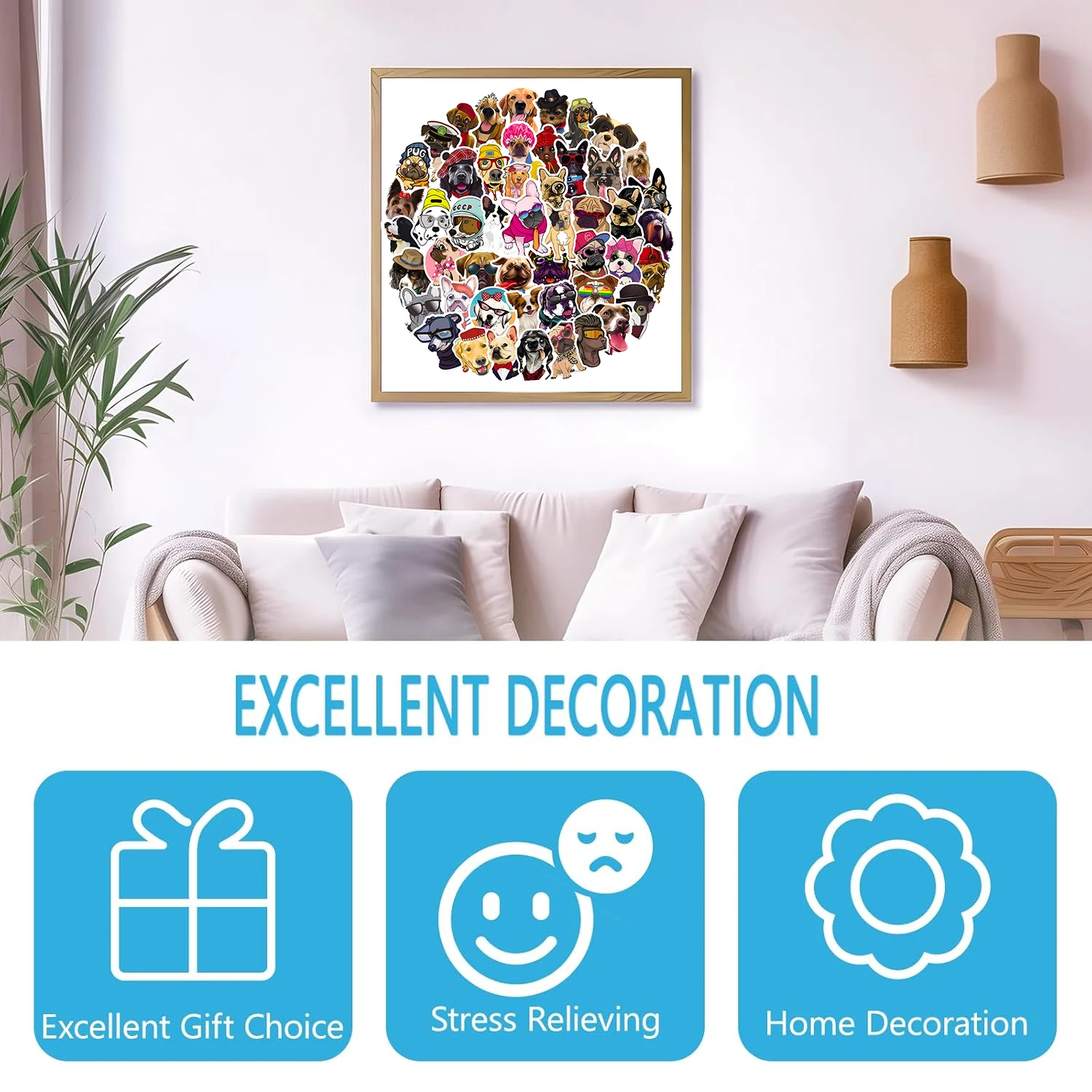 Dogs Wooden Puzzle, Unique Shaped Pieces Wooden Jigsaw Puzzles for Adults, Ghristmas Gift Family Game Home Decor 4