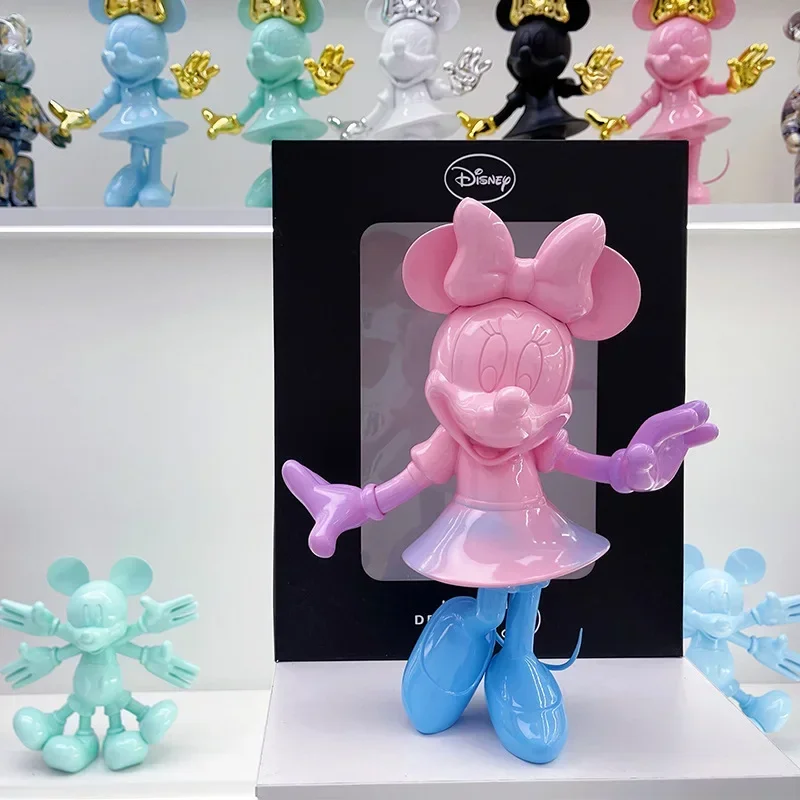Figuras de acción de anime de 30 cm de dibujos animados de Disney, modelo de Mickey Mouse, muñeca de resina, adornos decorativos para el hogar de Mickey Love, juguetes para regalo de niña