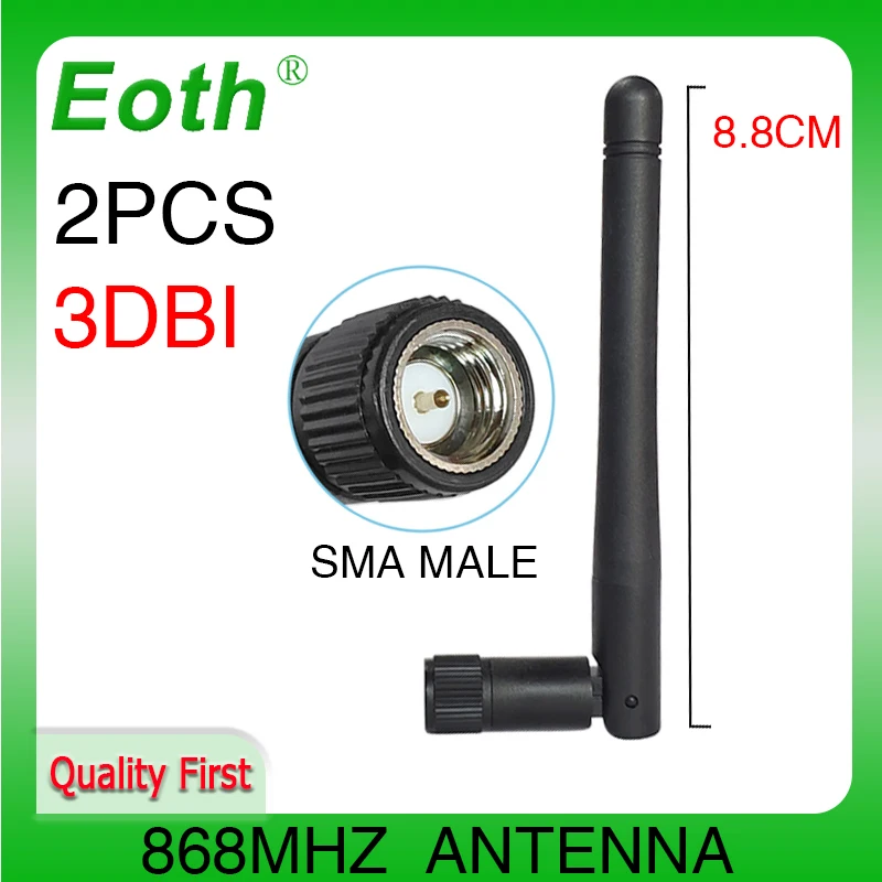 EOTH 868MHz 915MHz antenna 2pcs 3dbi SMA Male Connector GSM 868 915 MHz antena LoRa antenna Lorawan antenne watermeter Emeter