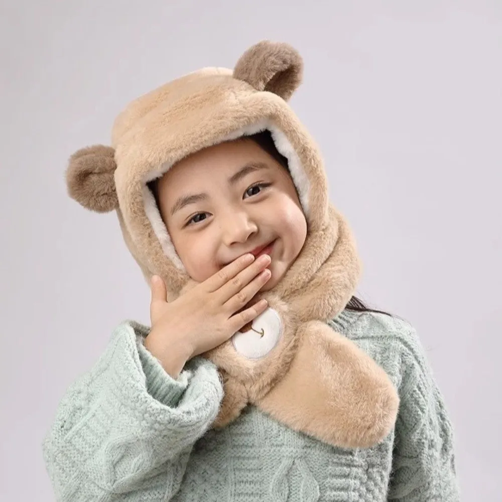 New Integrated Hat Scarf Set Windproof Warm Pullover Cap Coldproof Ear Protection Hat Outdoor Sports