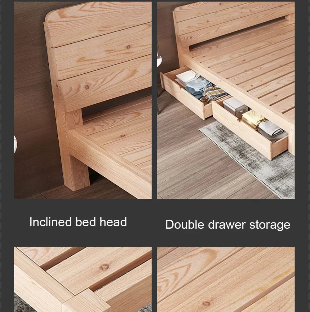 Headboards Designer Solid Bed Housing Bases & Frames 100*200cm Bed Board Rental Wood Modern Simplicity Minimalist Furniture