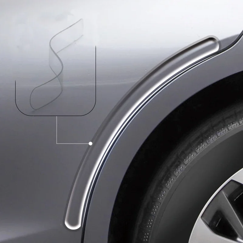 Extended Car Door Bumper Strip Transparent Body Protector Anti-scratch Anti-scuff Protective Strip Body Decoration 4PCS