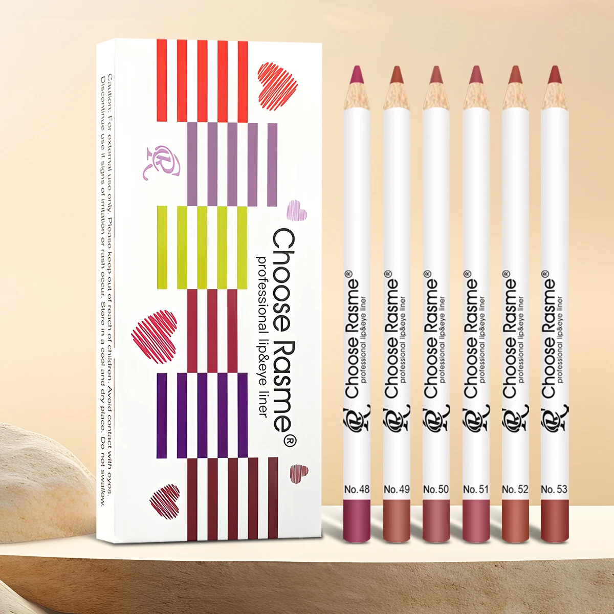 6-piece lipliner suit Coloring smooth outline lip liner durable waterproof lipstick suit