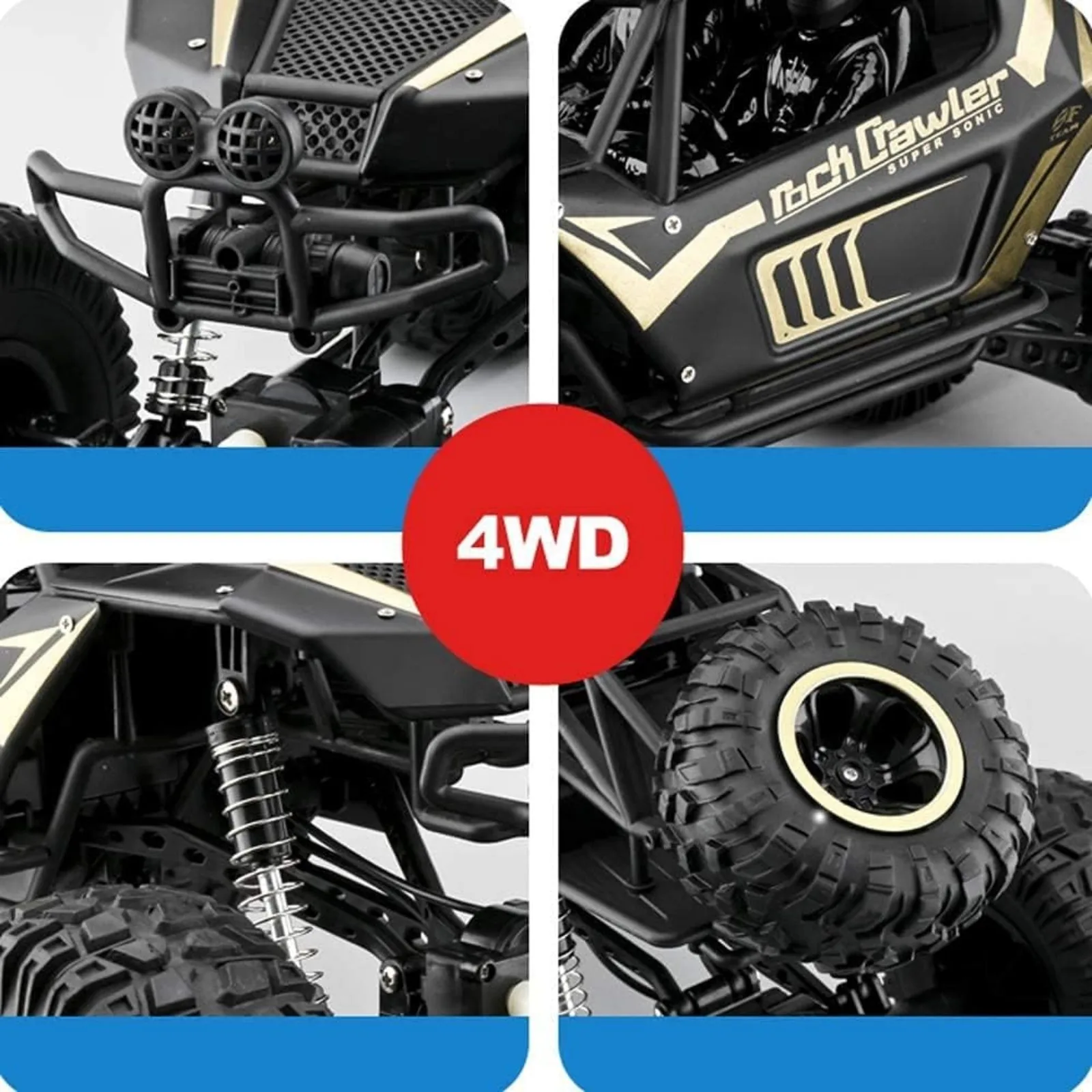Large 50CM 1:8 2.4Ghz Radio Remote Control Truck Metal Alloy Body 4WD RC Car Off-road 4x4 Vehicle Electric Car Toy for Kids 3