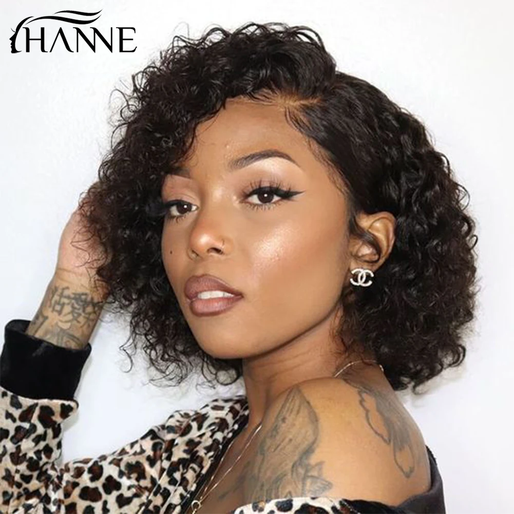

Hanne Short Pixie Cut Human Hair Wigs for Women Brazilian Curly Human Hair Wig 13x1 Lace Wigs Water Wave Remy Hair Short Wigs