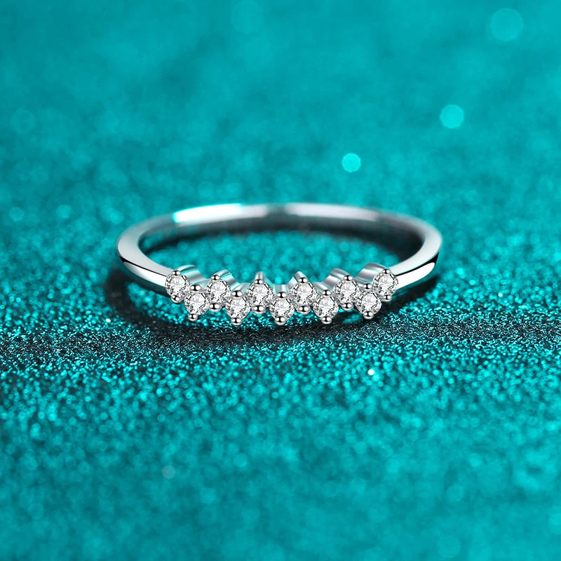 NeeTim Full 1.5mm D Moissanite Rings for Women 925 Sterling Silver Lab Diamond Wedding Ring Stackable Ring Band Gemstone GRA 2 NeeTim Full 1.5mm D Moissanite Rings for Women 925 Sterling Silver Lab Diamond Wedding Ring Stackable Ring Band Gemstone GRA - Image 2