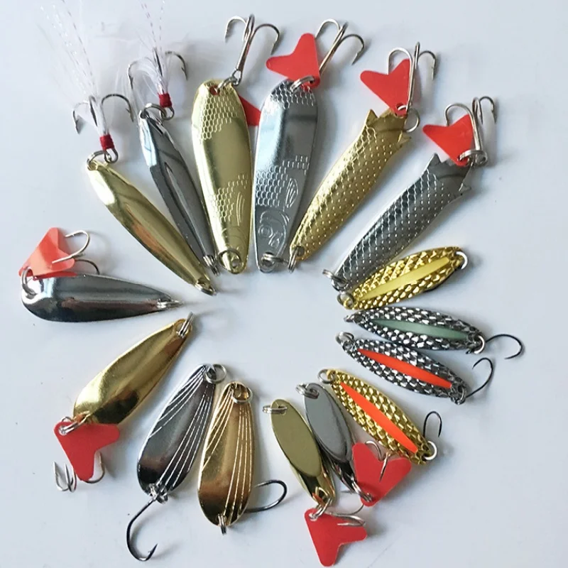 Lot De 16 Leurres De Pêche Au Brochet - Cuillères Métalliques (spinners) - Neuf