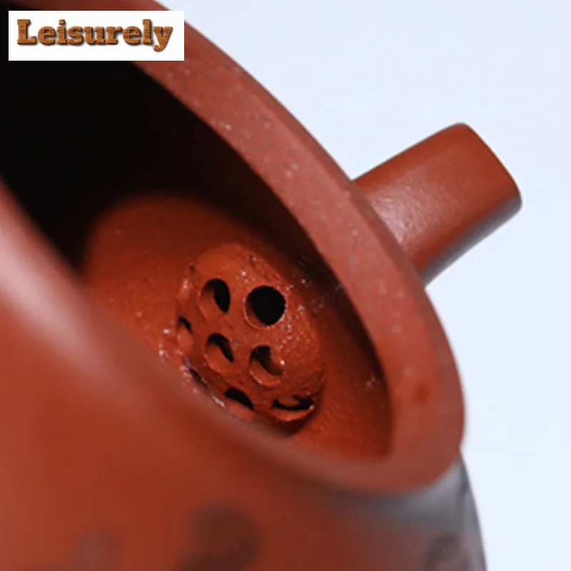 150ml Handmade Yixing Purple Clay Teapots Hand-carved Pot Raw Ore Red Clear Water Mud Kettle With Strainer Zisha Tea Set Craft