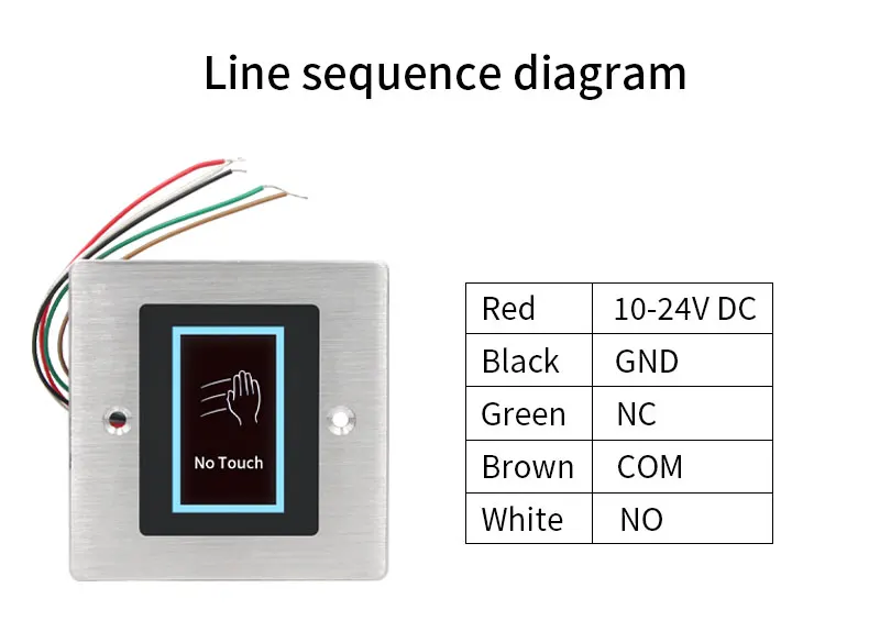 Metal Backlight Infrared Touchless Exit Release Switch Button No Touch Switch IP