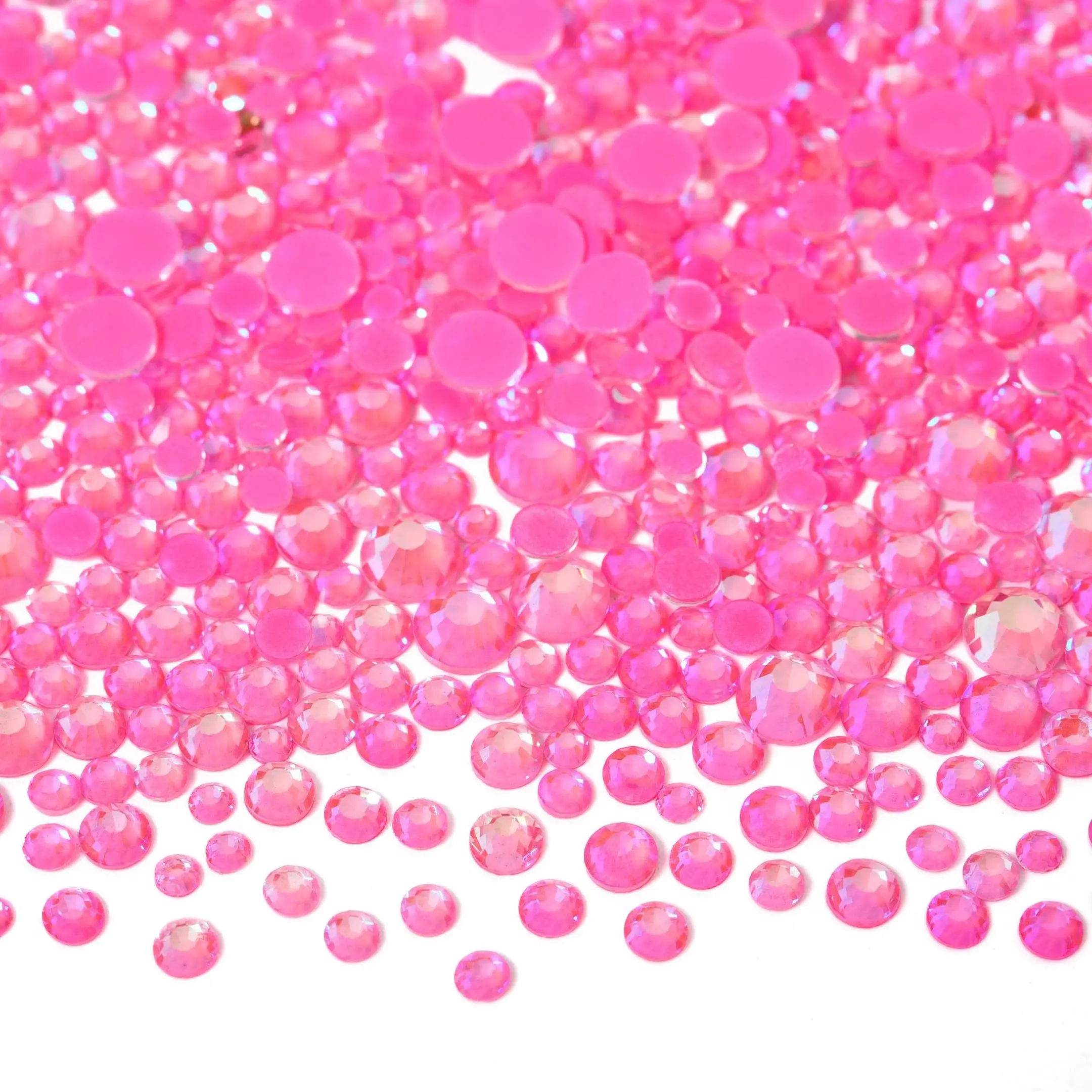 Light Pink GemStone Mix Non-Hotfix Flatback Rhinestones for Nail Art and Garment Decorations