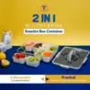 Portable Snackle Box Container  Divided Serving Tray with Lid and Handle Clear Snack Box Organizer for Fruits Candy, Snacks 2