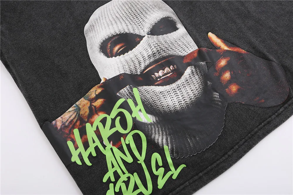 Camiseta holgada de algodón lavado con hombros descubiertos para hombre - True Deals Club