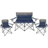 Camping 3-piece set, outdoor folding chairs, suitable for heavy-duty individuals with cup holders, can support up to 500 pounds 2