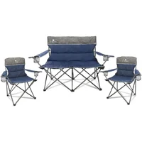 Camping 3-piece set, outdoor folding chairs, suitable for heavy-duty individuals with cup holders, can support up to 500 pounds 2