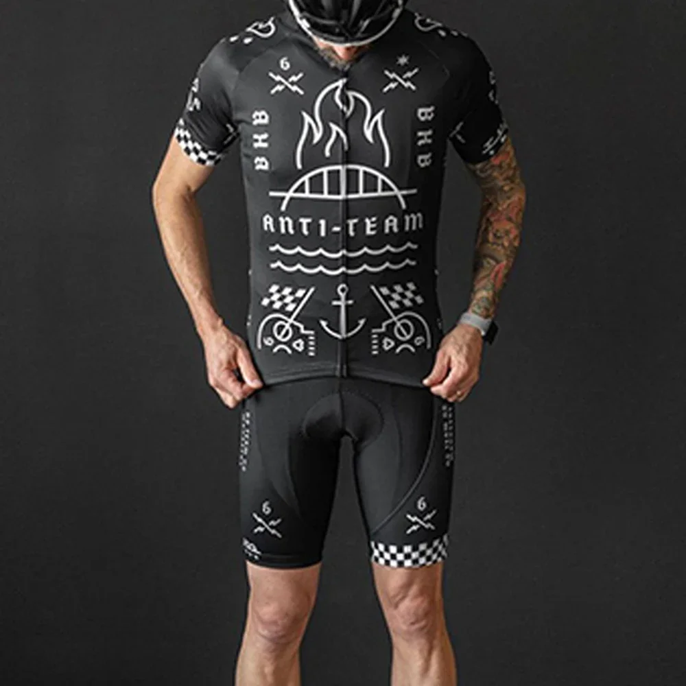 Twin Six Men Cycling Jersey Set Short Sleeve Road Bike Clothing Kit Summer Mtb Racing Bike Bib Shorts Set Ropa Ciclismo Hombre