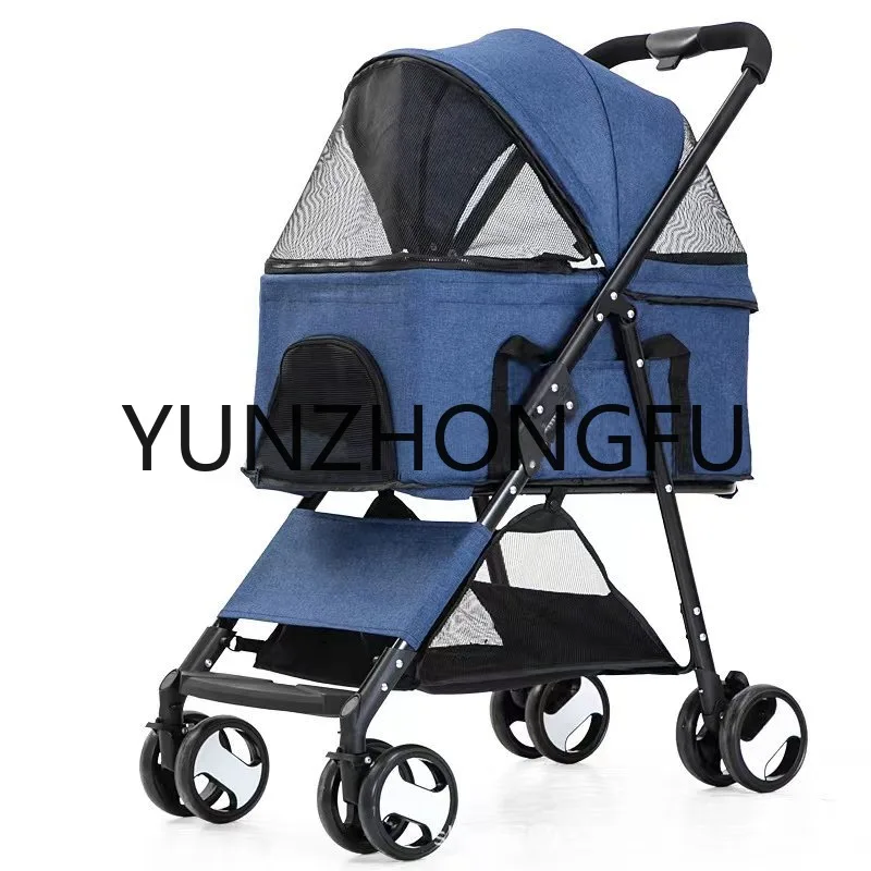 

Pet Supplies and Pet Luxury Travel 4-Wheel Folding Dog Stroller Dog for Puppy Pet Stroller