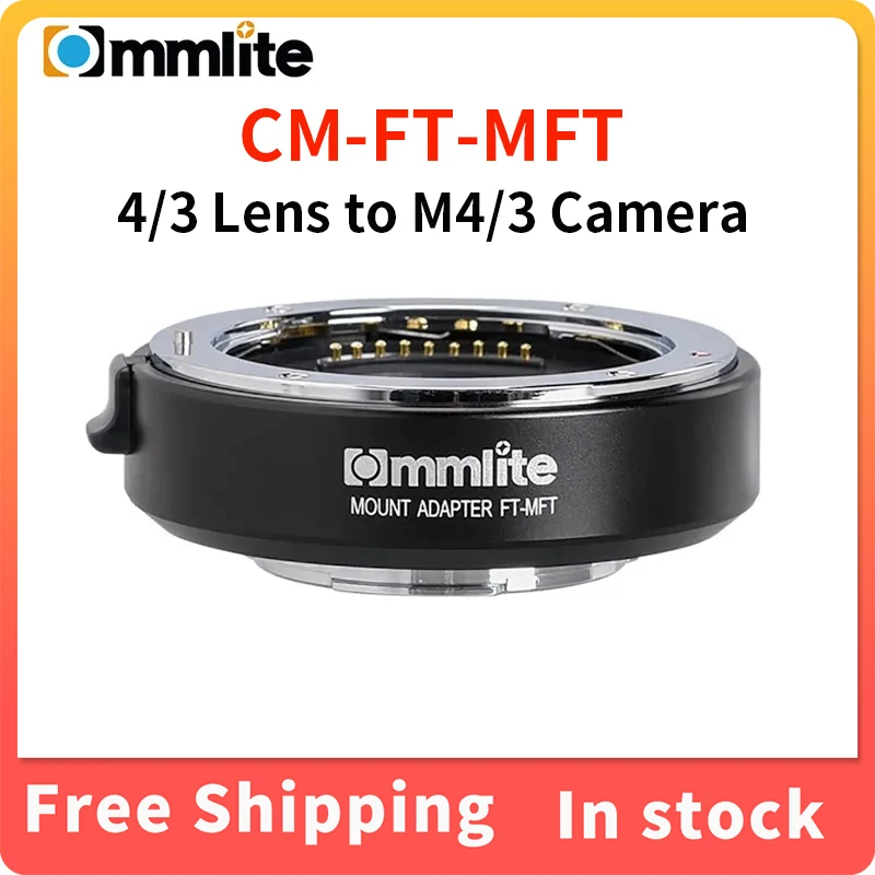 

Commlite CM-FT-MFT Electronic AF Lens Mount Adapter FT-MFT for 4/3 Lens to M4/3 Camera EXIF Transmitting