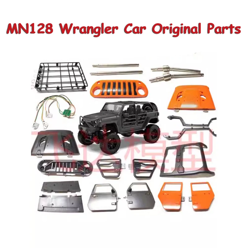 

Оригинальные детали для радиоуправляемой модели автомобиля MN128 Wrangler, передний корпус автомобиля, отражатель, багажный стеллаж, стойка-бампер для материнской платы