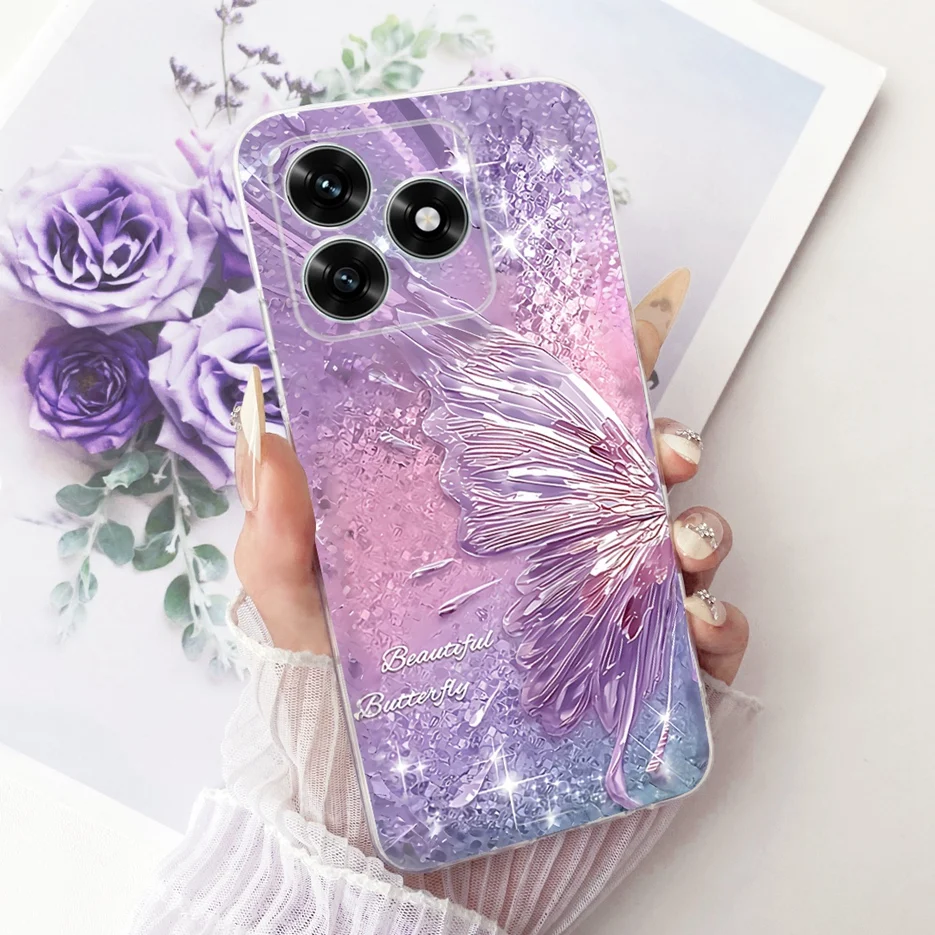 Cute Cat Luxury Painted Clear Silicone Soft Slim Phone Case Cover